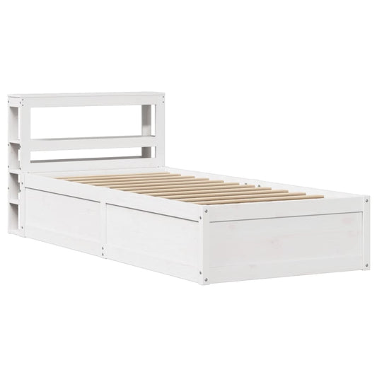 Bed Frame with Headboard White 90x190 cm Single Solid Wood Pine Bed Frame with Headboard White 90x190 cm Single Solid Wood Pine