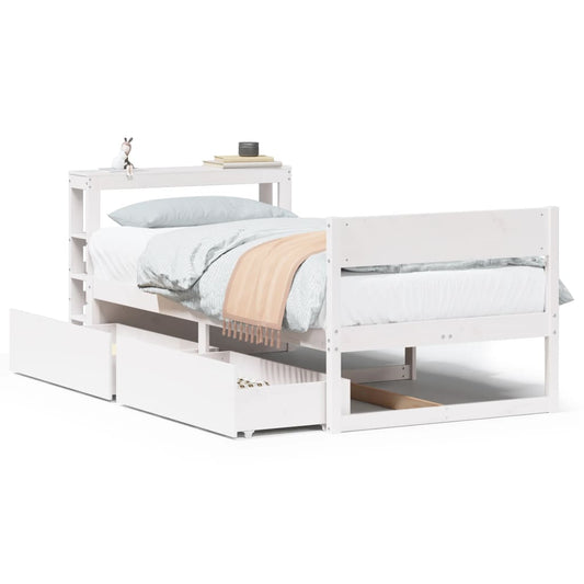 Bed Frame without Mattress White 90x200 cm Solid Wood Pine Bed Frame without Mattress White 90x200 cm Solid Wood Pine