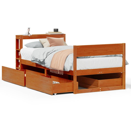 Bed Frame without Mattress Wax Brown 75x190 cm Small Single Solid Wood Pine Bed Frame without Mattress Wax Brown 75x190 cm Small Single Solid Wood Pine