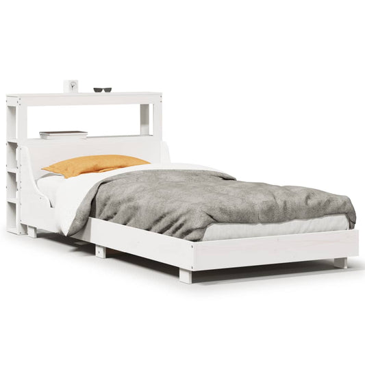 Bed Frame without Mattress White 90x190 cm Single Solid Wood Pine Bed Frame without Mattress White 90x190 cm Single Solid Wood Pine