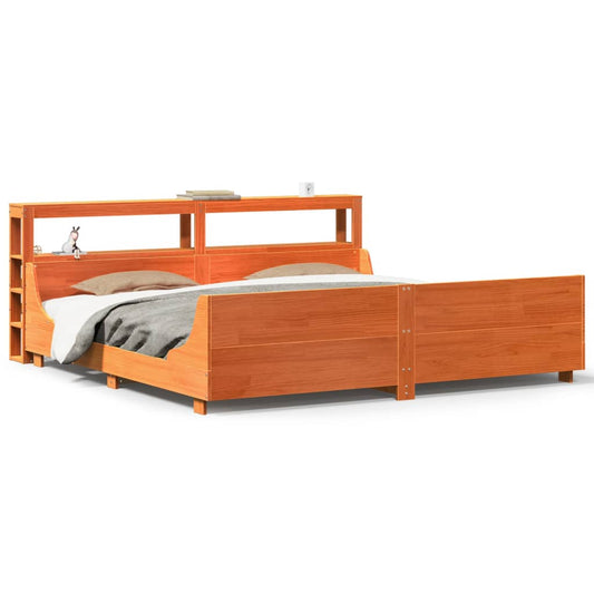 Bed Frame without Mattress Wax Brown 200x200 cm Solid Wood Pine Bed Frame without Mattress Wax Brown 200x200 cm Solid Wood Pine