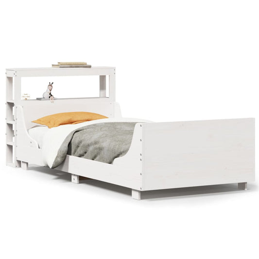 Bed Frame without Mattress White 75x190 cm Small Single Solid Wood Pine Bed Frame without Mattress White 75x190 cm Small Single Solid Wood Pine