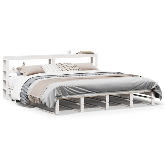 Bed Frame without Mattress White 180x200 cm Super King Solid Wood Pine Bed Frame without Mattress White 180x200 cm Super King Solid Wood Pine