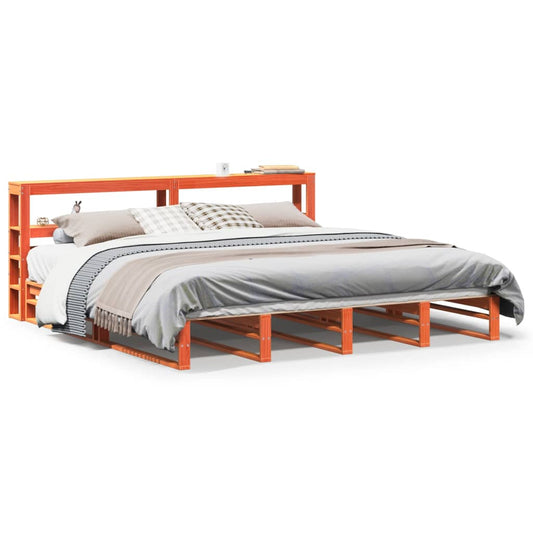 Bed Frame without Mattress Wax Brown 200x200 cm Solid Wood Pine Bed Frame without Mattress Wax Brown 200x200 cm Solid Wood Pine
