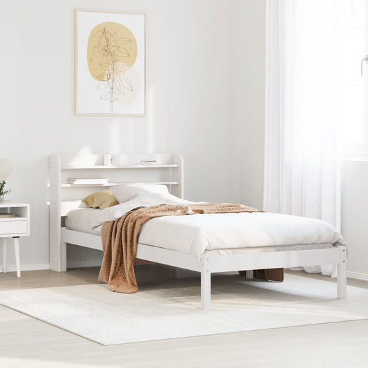Bed Frame without Mattress White 75x190 cm Small Single Solid Wood Pine Bed Frame without Mattress White 75x190 cm Small Single Solid Wood Pine