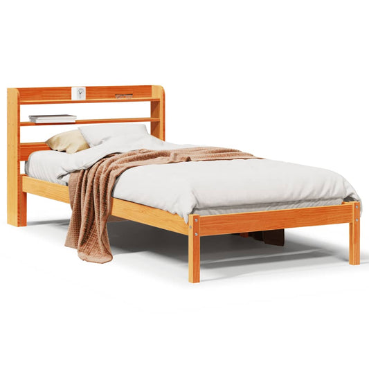 Bed Frame with Headboard without Mattress Wax Brown 100x200 cm Bed Frame with Headboard without Mattress Wax Brown 100x200 cm