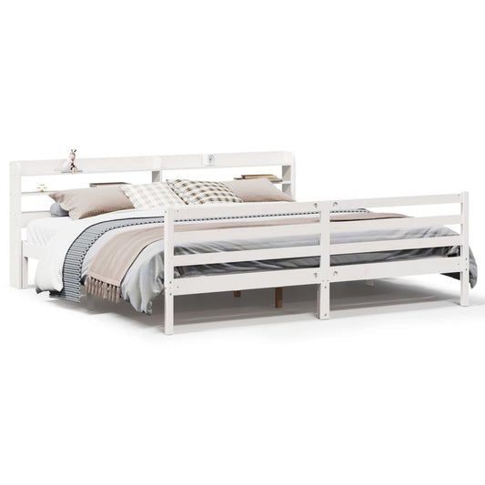 Bed Frame with Headboard without Mattress White 200x200 cm Bed Frame with Headboard without Mattress White 200x200 cm