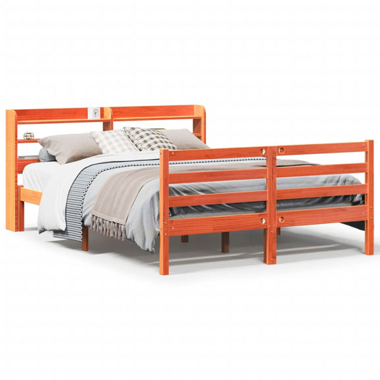 Bed Frame without Mattress Wax Brown 120x190 cm Small Double Solid Wood Pine Bed Frame without Mattress Wax Brown 120x190 cm Small Double Solid Wood Pine