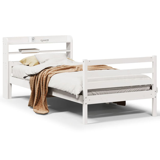 Bed Frame with Headboard without Mattress White 100x200 cm Bed Frame with Headboard without Mattress White 100x200 cm
