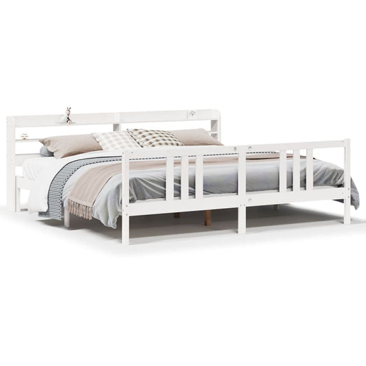 Bed Frame with Headboard without Mattress White 200x200 cm Bed Frame with Headboard without Mattress White 200x200 cm