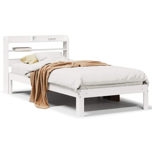 Bed Frame with Headboard without Mattress White 90x200 cm Bed Frame with Headboard without Mattress White 90x200 cm