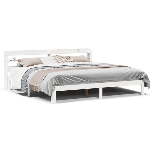 Bed Frame with Headboard without Mattress White 200x200 cm Bed Frame with Headboard without Mattress White 200x200 cm