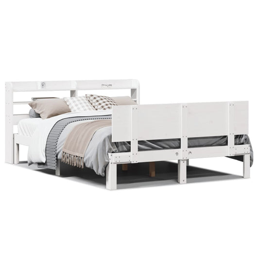 Bed Frame with Headboard without Mattress White 140x200 cm Bed Frame with Headboard without Mattress White 140x200 cm