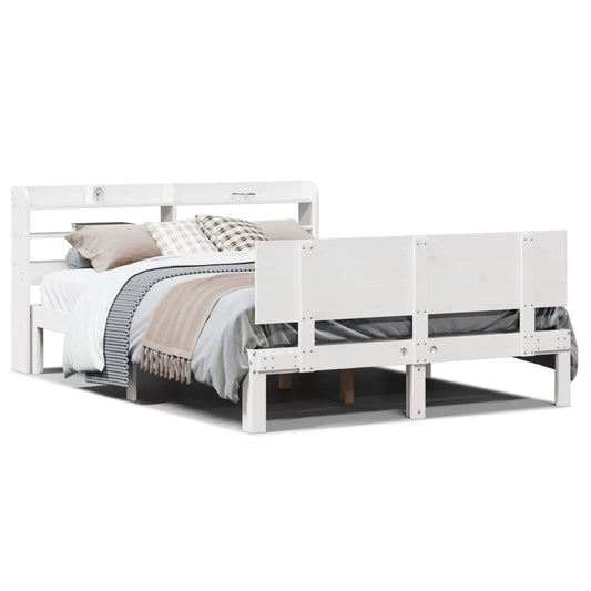 Bed Frame with Headboard without Mattress White 150x200 cm King Size Bed Frame with Headboard without Mattress White 150x200 cm King Size