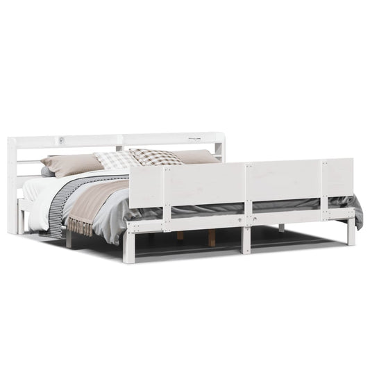 Bed Frame with Headboard without Mattress White 200x200 cm Bed Frame with Headboard without Mattress White 200x200 cm
