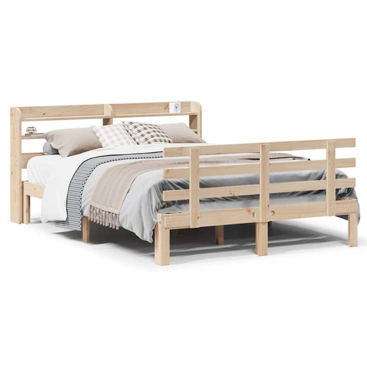 Bed Frame | Natural Pine | Solid Pine Wood, Plywood | Double | Bed Frame Bed Frame | Natural Pine | Solid Pine Wood, Plywood | Double | Bed Frame