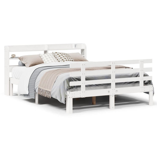 Bed Frame with Headboard without Mattress White 135x190 cm Double Bed Frame with Headboard without Mattress White 135x190 cm Double