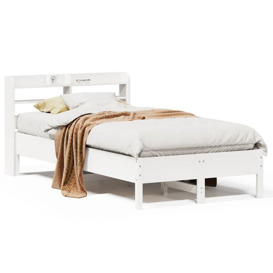 Bed Frame without Mattress White 120x200 cm Solid Wood Pine Bed Frame without Mattress White 120x200 cm Solid Wood Pine