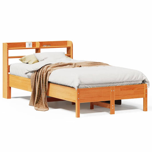 Bed Frame without Mattress Wax Brown 100x200 cm Solid Wood Pine Bed Frame without Mattress Wax Brown 100x200 cm Solid Wood Pine