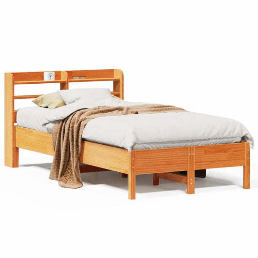 Bed Frame without Mattress Wax Brown 120x190 cm Small Double Solid Wood Pine Bed Frame without Mattress Wax Brown 120x190 cm Small Double Solid Wood Pine