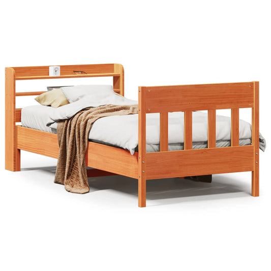Bed Frame without Mattress Wax Brown 75x190 cm Small Single Solid Wood Pine Bed Frame without Mattress Wax Brown 75x190 cm Small Single Solid Wood Pine