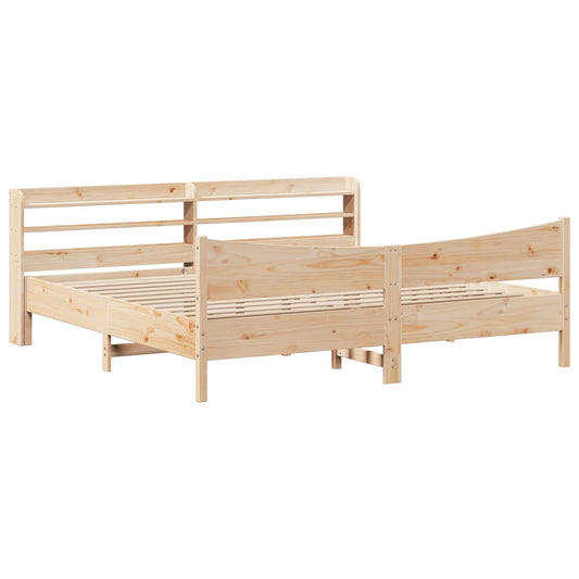Bed Frame with Headboard 200x200 cm Solid Wood Pine Bed Frame with Headboard 200x200 cm Solid Wood Pine