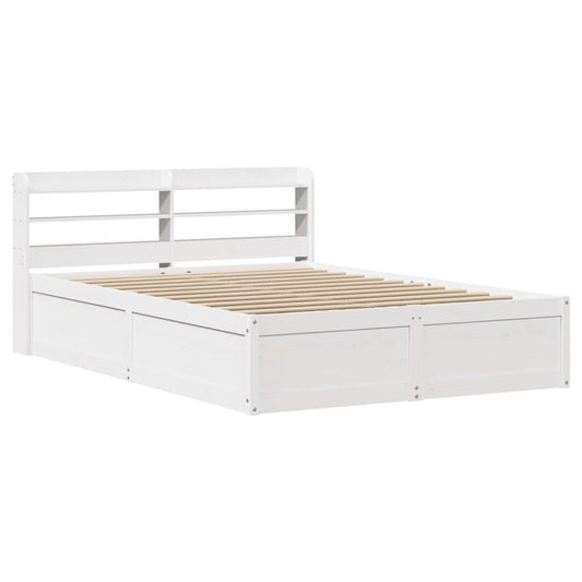 Bed Frame with Headboard White 140x190 cm Solid Wood Pine Bed Frame with Headboard White 140x190 cm Solid Wood Pine