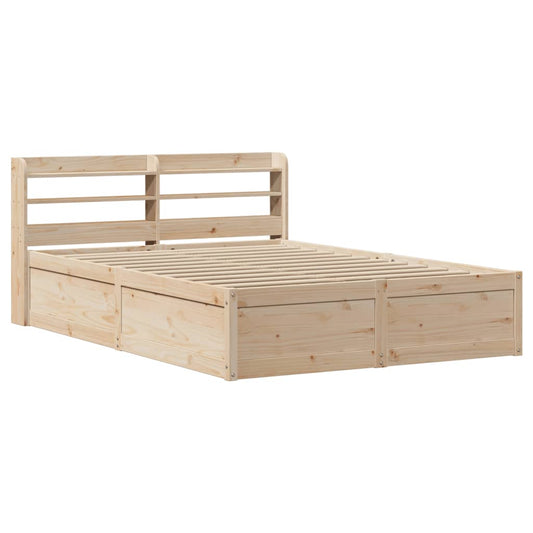 Bed Frame with Headboard 135x190 cm Double Solid Wood Pine Bed Frame with Headboard 135x190 cm Double Solid Wood Pine