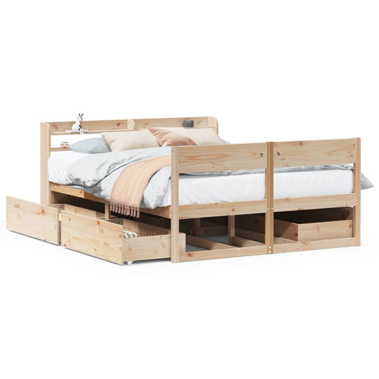 Bed Frame without Mattress 150x200 cm King Size Solid Wood Pine Bed Frame without Mattress 150x200 cm King Size Solid Wood Pine