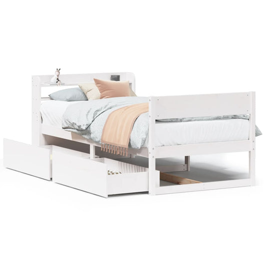 Bed Frame without Mattress White 100x200 cm Solid Wood Pine Bed Frame without Mattress White 100x200 cm Solid Wood Pine
