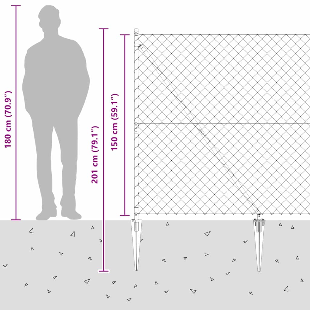 Welded Wire Fence with Spikes 10 x 1.5 m (W x H)