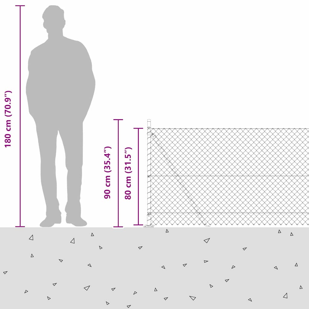 Welded Wire Fence with Concrete Base 10 x 0.8 m (W x H)