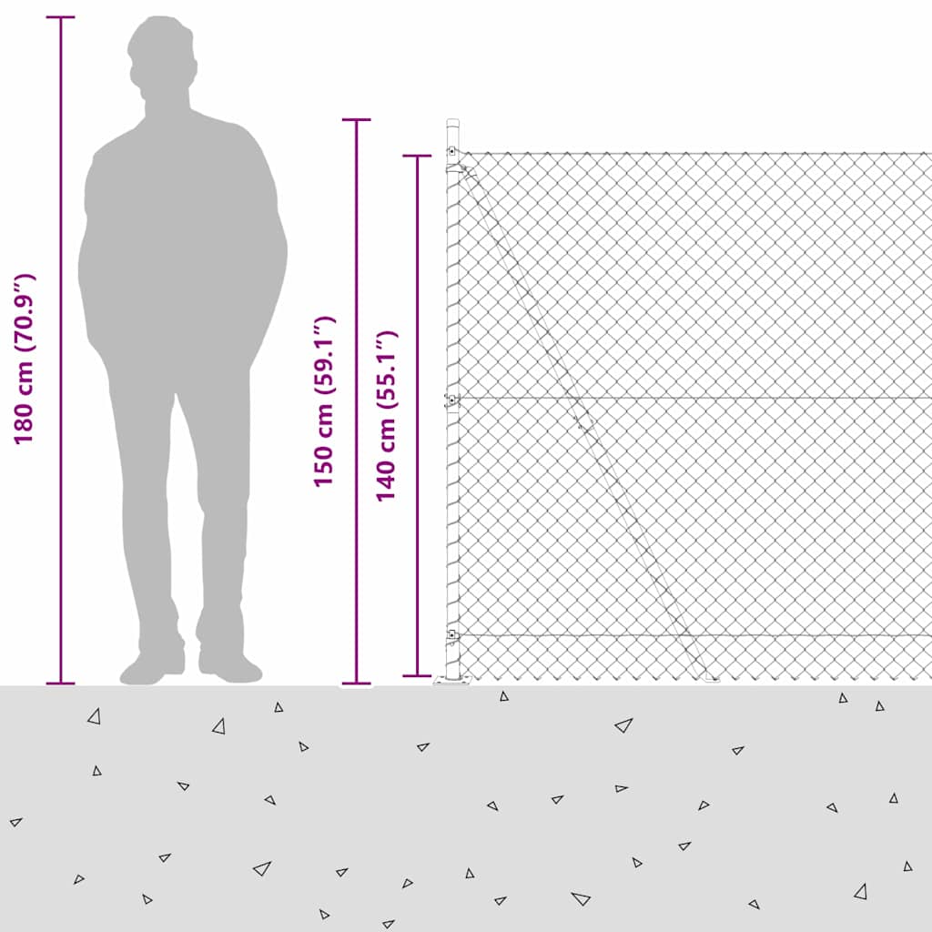 Welded Wire Fence with Concrete Base 10 x 1.4 m (W x H)