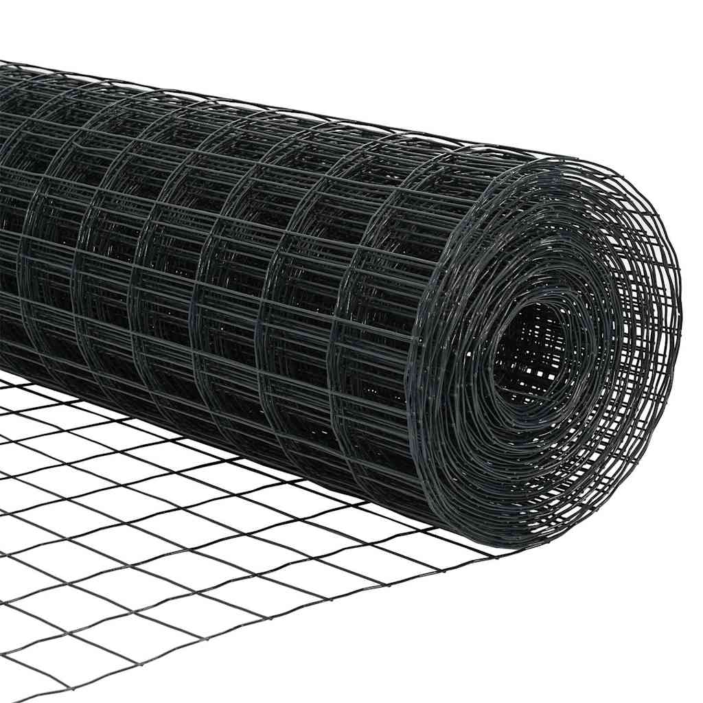 Euro Fence with Spikes 10 x 0.6 m PVC-Coated Steel Grey Mesh