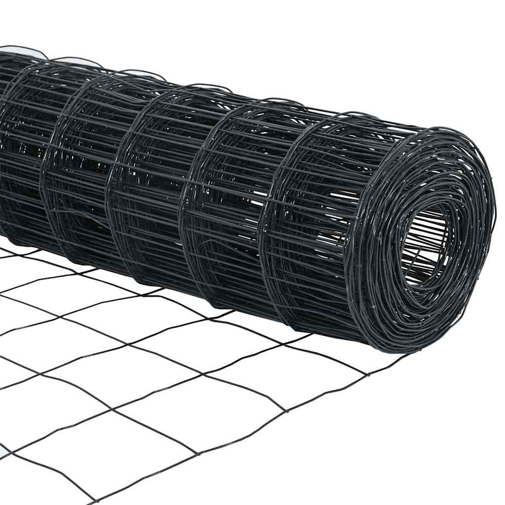 Euro Fence with Spikes 10 x 1.2 m PVC-Coated Steel Grey Mesh