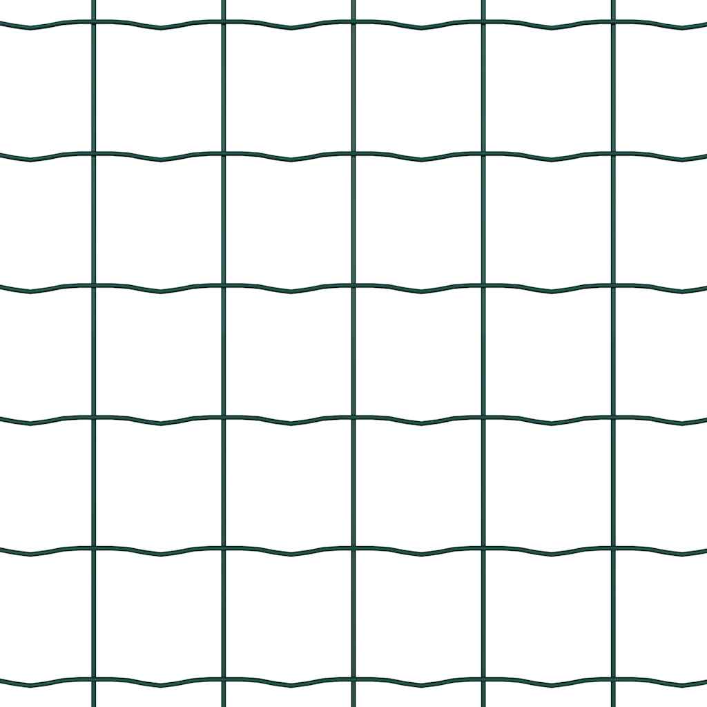Fence with Post Green 0.6 x 50 m Steel and PVC