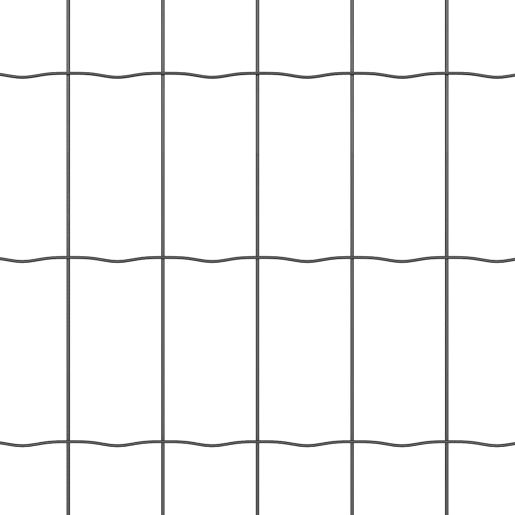 Euro Fence with Concrete Base 10 x 1.5 m PVC-Coated Steel Grey