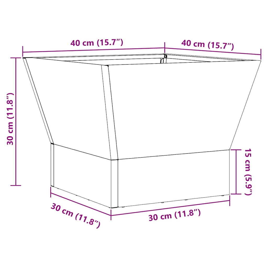 Fire Pit Black 40 x 40 x 35 cm Steel