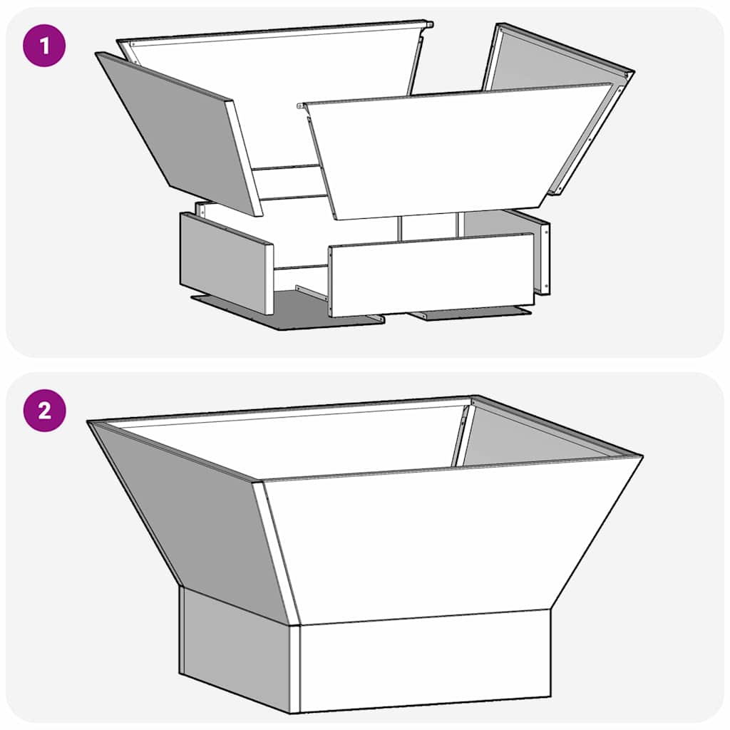 Fire Pit Brown 60 x 60 x 35 cm Steel