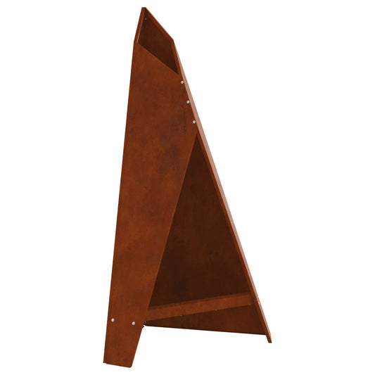 Fire Pit Brown 58 x 40 x 100 cm Weathering Steel Fire Pit Brown 58 x 40 x 100 cm Weathering Steel