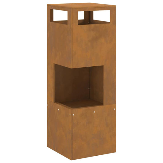 Fire Pit Brown 35 x 35 x 100 cm Steel Fire Pit Brown 35 x 35 x 100 cm Steel