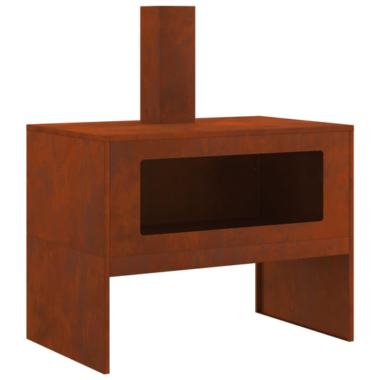 Fire Pit Brown 80 x 50 x 96 cm Weathering Steel Fire Pit Brown 80 x 50 x 96 cm Weathering Steel