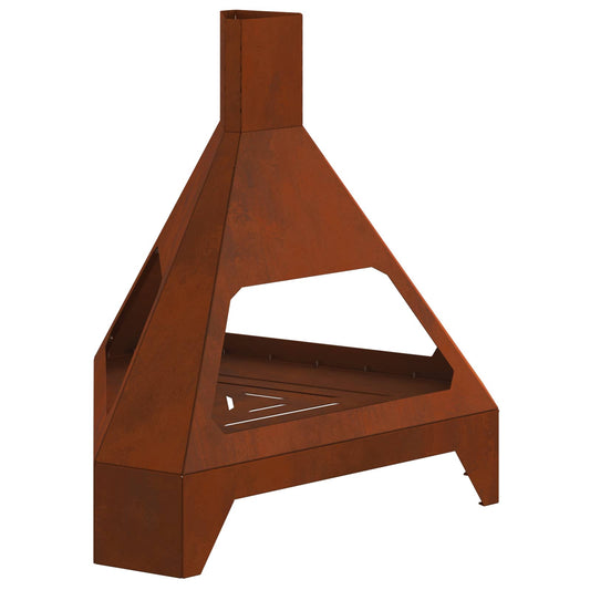 Fire Pit Brown 50 x 43 x 52 cm Weathering Steel Fire Pit Brown 50 x 43 x 52 cm Weathering Steel