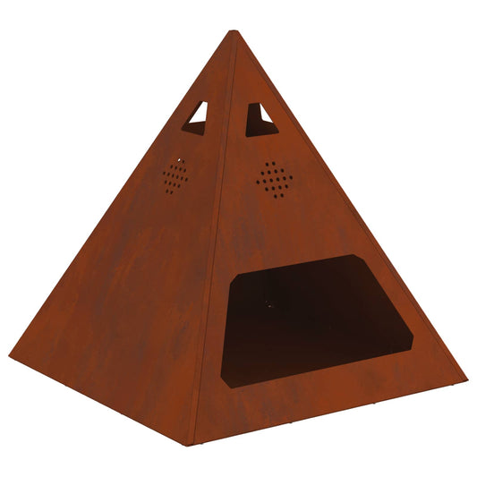Fire Pit Brown 50 x 50 x 51 cm Weathering Steel Fire Pit Brown 50 x 50 x 51 cm Weathering Steel
