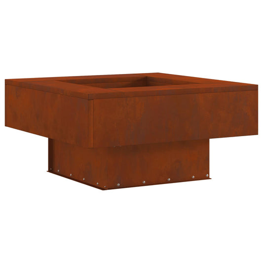 Fire Pit Brown 60 x 60 x 30 cm Weathering Steel Fire Pit Brown 60 x 60 x 30 cm Weathering Steel