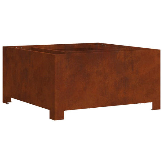 Fire Pit Brown 80 x 80 x 40 cm Weathering Steel Fire Pit Brown 80 x 80 x 40 cm Weathering Steel