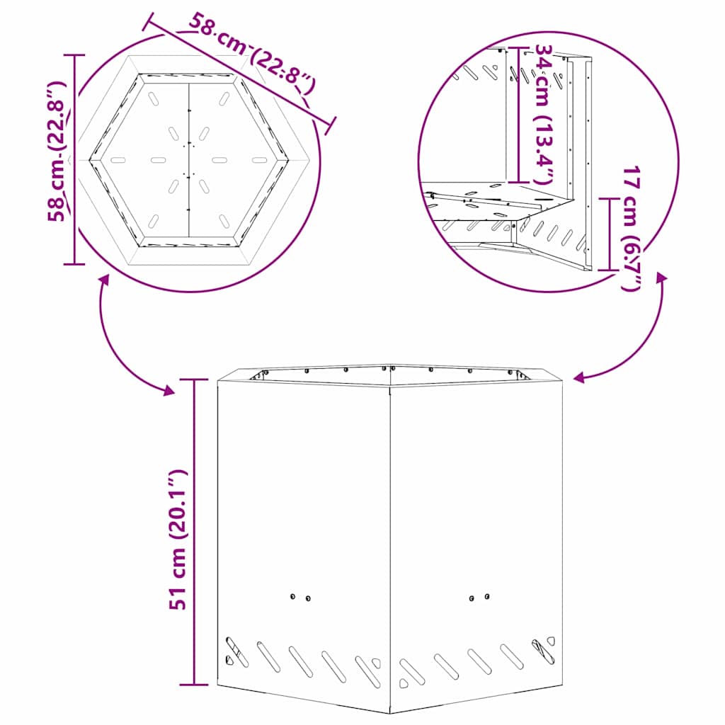 Smokeless Fire Pit Black 58 x 58 x 51 cm Steel