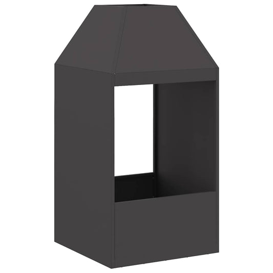 Fire Pit Black 50 x 50 x 100 cm Steel Fire Pit Black 50 x 50 x 100 cm Steel