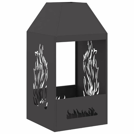 Fire Pit Black 50 x 50 x 100 cm Steel Fire Pit Black 50 x 50 x 100 cm Steel