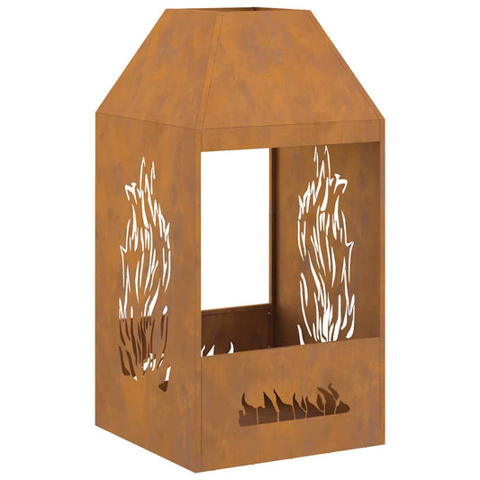 Fire Pit Brown 50 x 50 x 100 cm Steel Fire Pit Brown 50 x 50 x 100 cm Steel